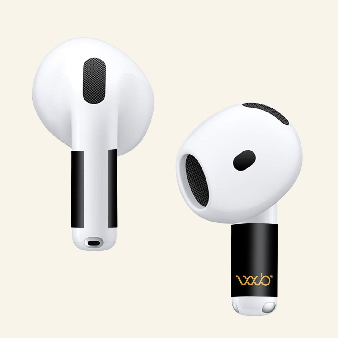 WaveBlock® Earbud Stickers AirPods 4 / Black / 1 Pair (2 Stickers) EMF Reducing AirPods 4 Stickers EMF Reducing AirPods 4 Stickers emf protection radiation blocker 5g