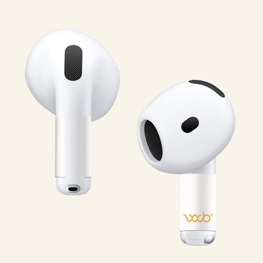 WaveBlock® Earbud Stickers AirPods 4 / White / 1 Pair (2 Stickers) EMF Reducing AirPods 4 Stickers EMF Reducing AirPods 4 Stickers emf protection radiation blocker 5g